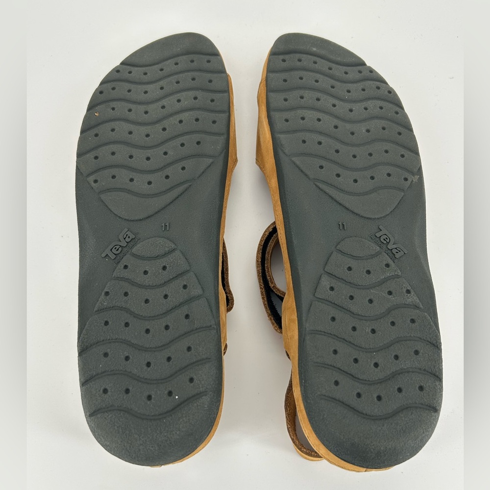 Teva City Sport Sandals Womens 11 Leather Honey Brown Comfort Walking - Picture 6 of 7